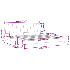 Bettgestell Dunkelgrün 200x200 cm mit LED Samt