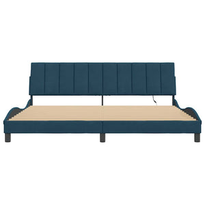 Bettgestell mit LED Blau 200x200 cm Samt