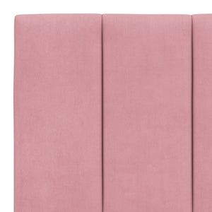 vidaXL Cadre de lit avec LED sans matelas "Hanko" rose 200x200 cm Velours
