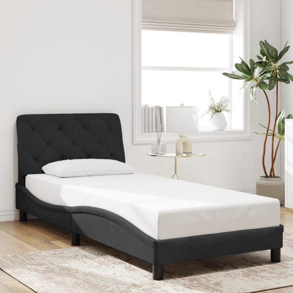 vidaXL Cadre de lit avec LED sans matelas Noir 80x200 cm Velours