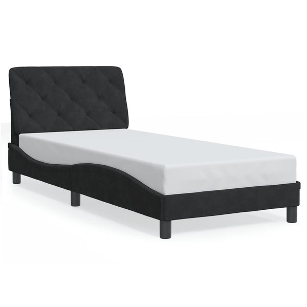 vidaXL Cadre de lit avec LED sans matelas Noir 80x200 cm Velours
