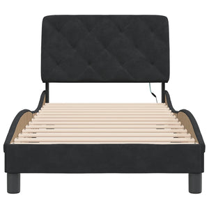 vidaXL Cadre de lit avec LED sans matelas Noir 80x200 cm Velours