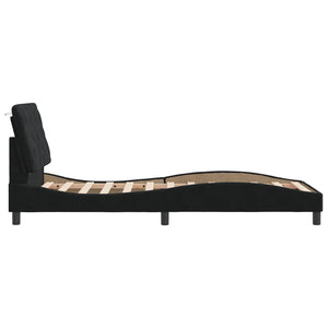 vidaXL Cadre de lit avec LED sans matelas Noir 80x200 cm Velours