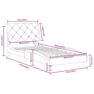 Bettgestell mit LED Dunkelgrün 80x200 cm