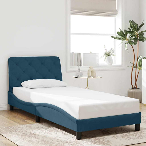 Bettgestell mit LED Blau 80x200 cm Samt
