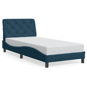 Bettgestell mit LED Blau 80x200 cm Samt