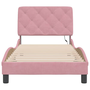 vidaXL Cadre de lit avec LED sans matelas Rose 80x200 cm Velours