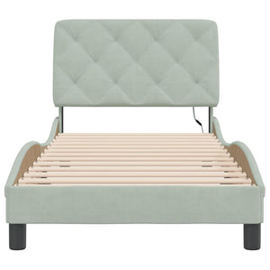 vidaXL Cadre de lit avec LED sans matelas Gris clair 90x190 cm Velours