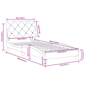 Bettgestell Rosa mit LED 90x190 cm Samt