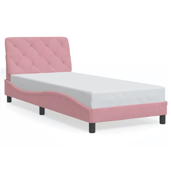 Bettgestell Rosa mit LED 90x190 cm Samt