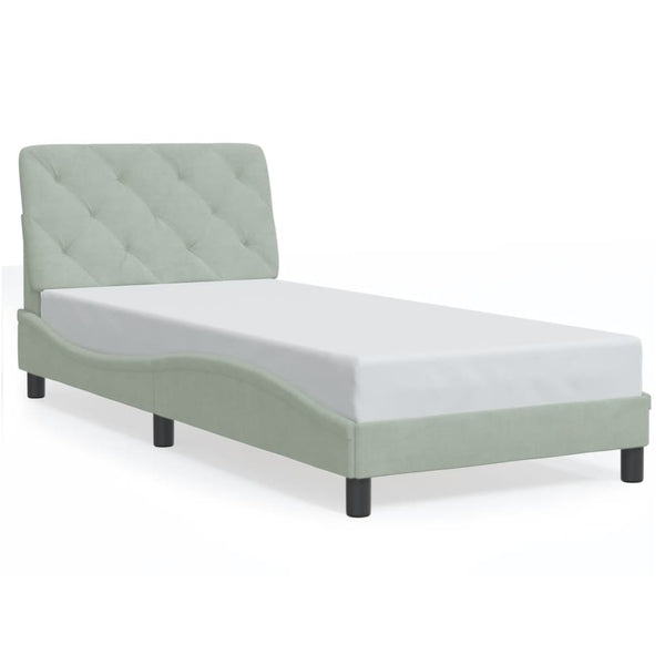 vidaXL Cadre de lit avec LED sans matelas Gris clair 90x200 cm Velours