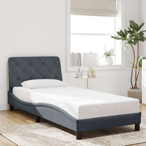 Bettgestell mit LED Dunkelgrau 90x200 cm