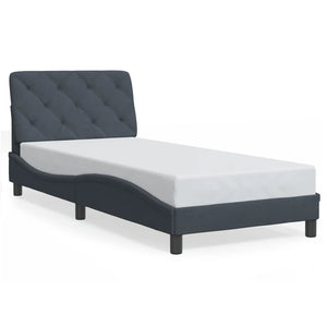 Bettgestell mit LED Dunkelgrau 90x200 cm
