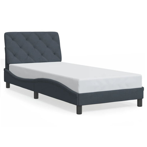 Bettgestell mit LED Dunkelgrau 90x200 cm