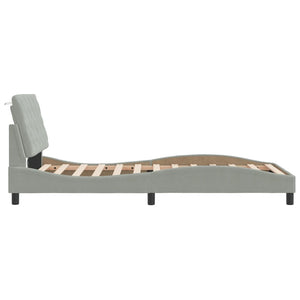 vidaXL Cadre de lit avec LED sans matelas Gris clair 100x200 cm Velours