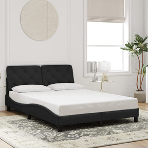 Bettgestell mit LED Schwarz 120x200 cm Samt