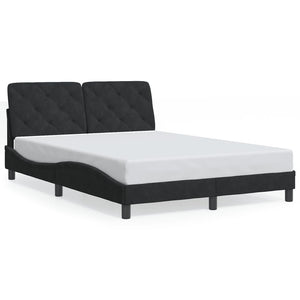 Bettgestell mit LED Schwarz 120x200 cm Samt