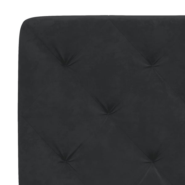 Bettgestell mit LED Schwarz 120x200 cm Samt