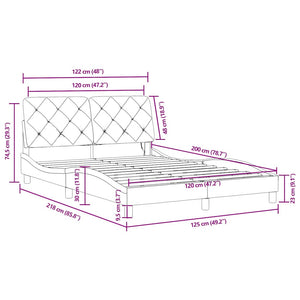 vidaXL Cadre de lit avec LED sans matelas Vert foncé 120x200 cm Velours