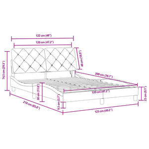 Bettgestell Rosa 120x200 cm mit LED Samt