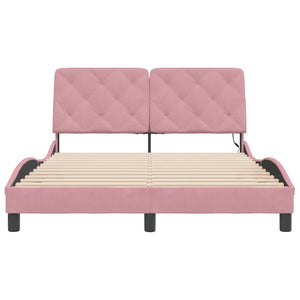 Bettgestell Rosa 120x200 cm mit LED Samt