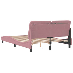 Bettgestell Rosa 120x200 cm mit LED Samt
