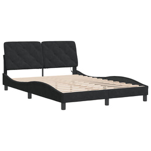Bettgestell Schwarz Samt LED 140x190 cm