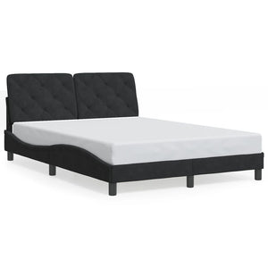 Bettgestell Schwarz Samt LED 140x190 cm