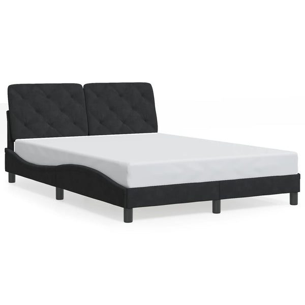 Bettgestell Schwarz Samt LED 140x190 cm