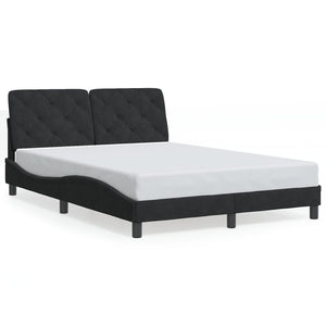 Schwarzes Samt Bettgestell mit LED 140x200 cm