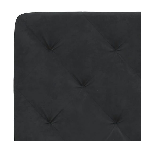 Schwarzes Samt Bettgestell mit LED 140x200 cm