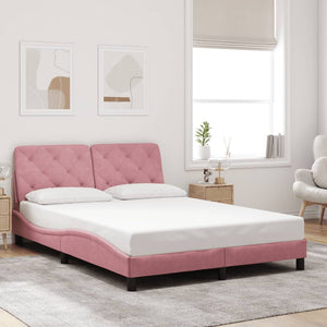Bettgestell Rosa Samt LED 140x200 cm