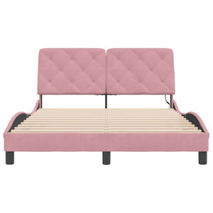 Bettgestell Rosa Samt LED 140x200 cm