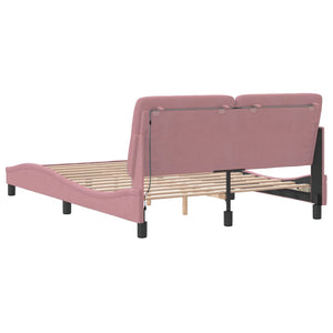 Bettgestell Rosa Samt LED 140x200 cm