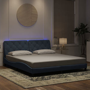 Dunkelgraues Samt Bettgestell mit LED 180x200