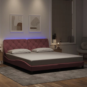 Bettgestell Rosa 180x200 cm mit LED