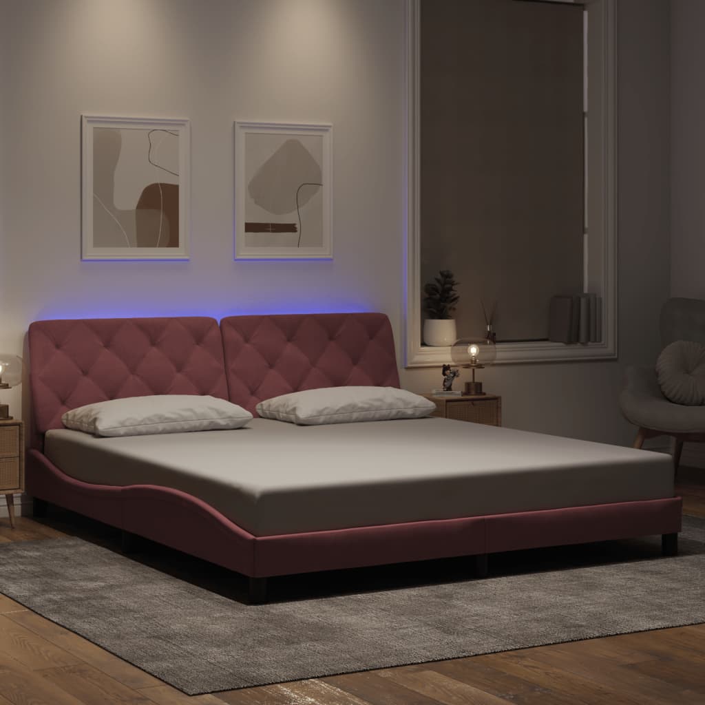 Bettgestell Rosa 180x200 cm mit LED