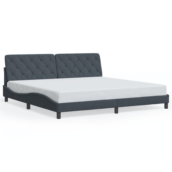 Bettgestell mit LED Dunkelgrau 200x200 cm Samt