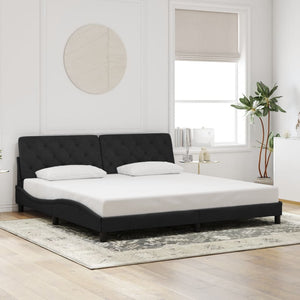 Bettgestell Schwarz Samt LED 200x200 cm