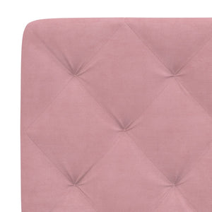 Bettgestell mit LED Rosa 200x200 cm Samt