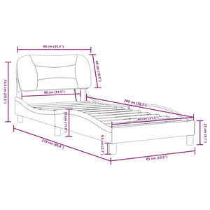 Bettgestell mit LED 80x200 cm Schwarz