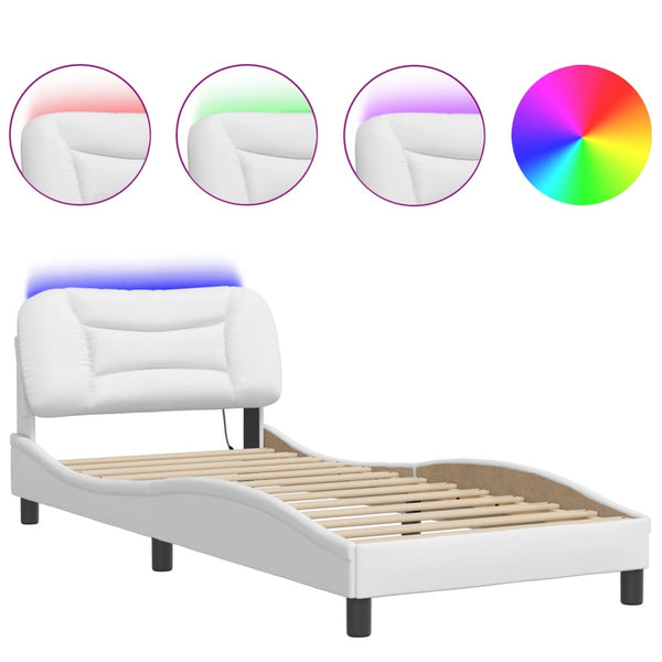 Bettgestell Weiß 80x200 cm mit LED