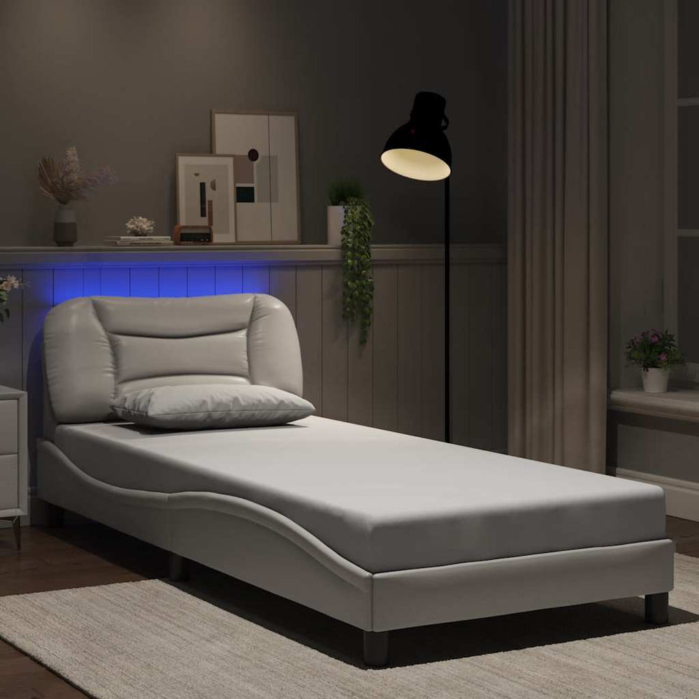 Bettgestell Weiß 80x200 cm mit LED