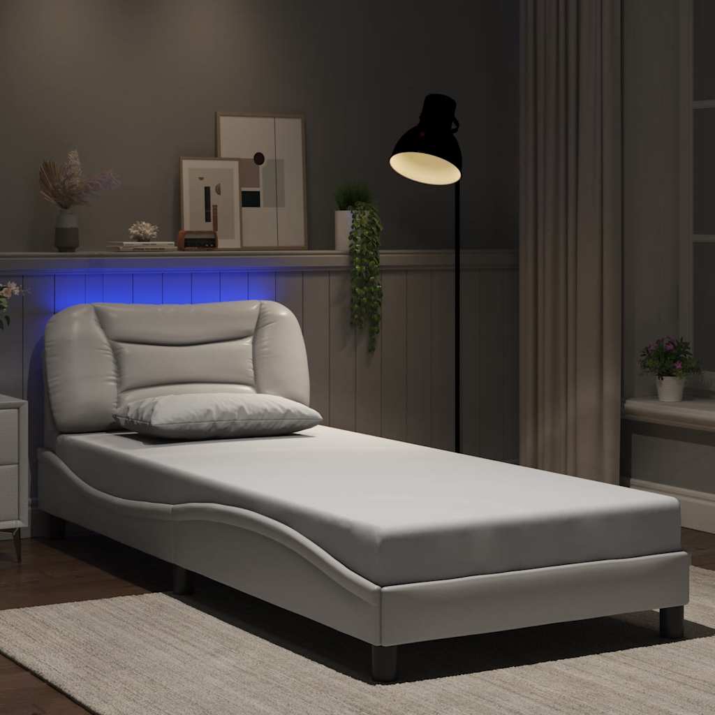Bettgestell Weiß 80x200 cm mit LED