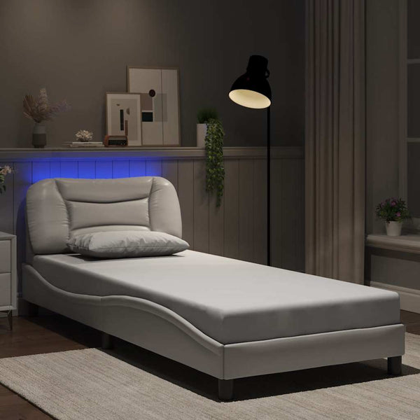 Bettgestell Weiß 80x200 cm mit LED