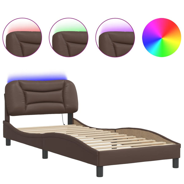 Bettgestell Braun 80x200 cm mit LED