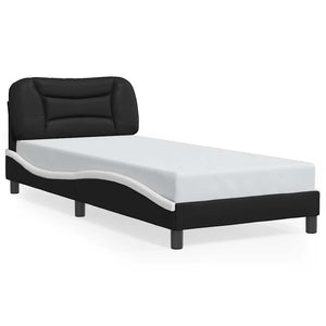 Bettgestell mit LED 80x200 cm Schwarz/Weiß