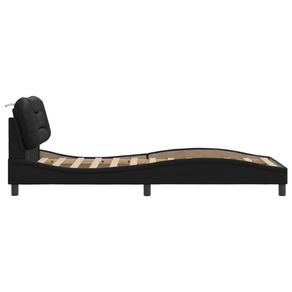 Bettgestell mit LED Schwarz 90x190 cm