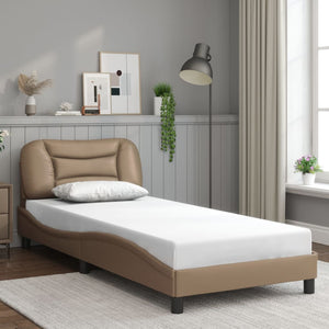 Bettgestell mit LED 90x190 cm Cappuccino-Braun