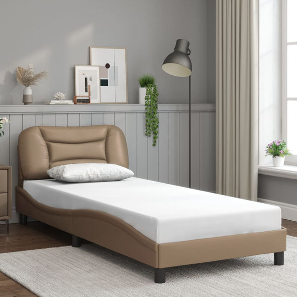 Bettgestell mit LED 90x190 cm Cappuccino-Braun